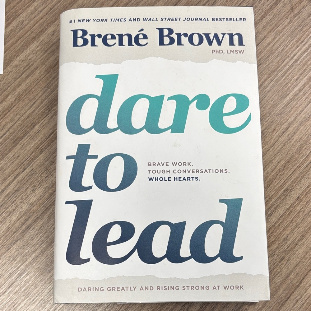 Brené Brown "Dare to Lead" Hardcover Book - White with Teal & Navy Text